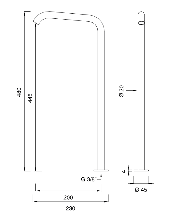 Высокий поворотный излив Cea Design MILO360 MIL113KDL ФОТО