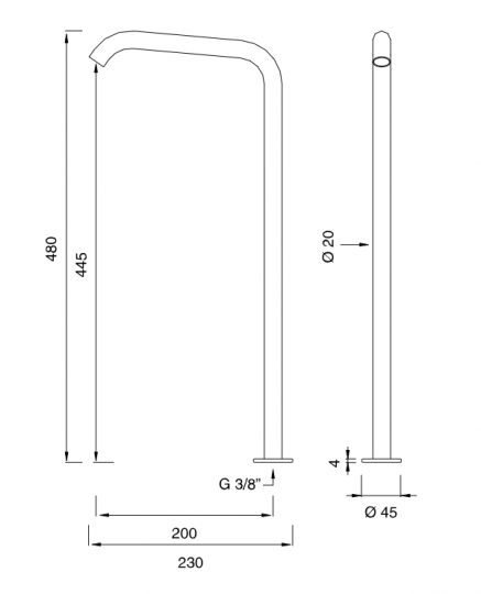 Высокий поворотный излив Cea Design MILO360 MIL113KDL схема 2