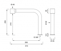 Высокий настольный излив Cea Design NEUTRA поворотный, с выдвижной лейкой NEU45 схема 2
