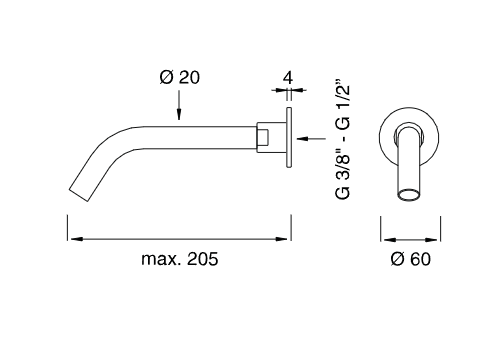 Настенный излив длинный Cea Design NEUTRA NEU67 ФОТО