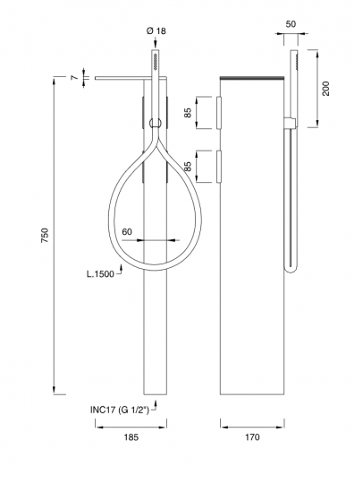 Напольный смеситель Cea Design REGOLO каскадный REG16 схема 2