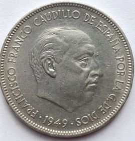 Каудильо Франсиско Франко  5 песет Испания 1949