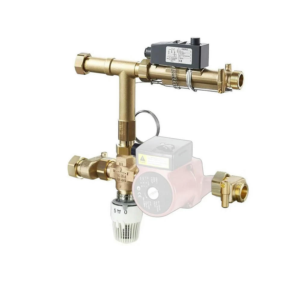 Насосно-смесительный узел теплого пола без насоса 130 мм TIM