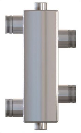 Гидрострелка WGR80S из нержавеющей стали с отводами под воздушный клапан и грязевик Warme