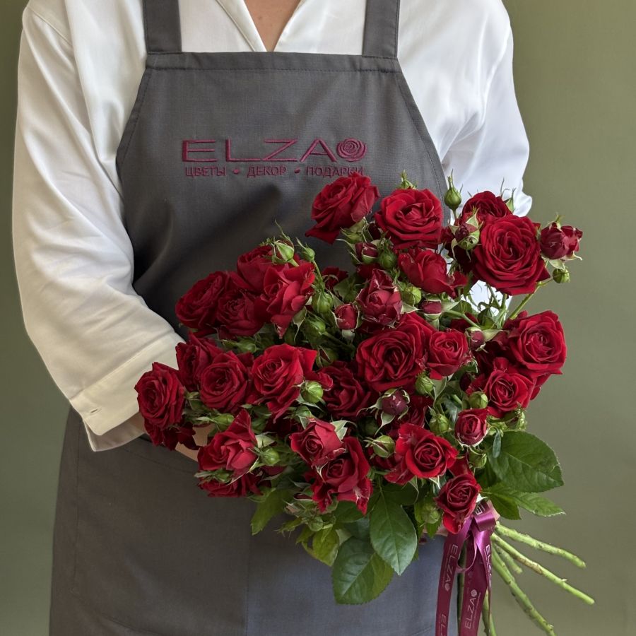 Красная кустовая роза от 7шт