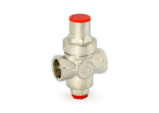 Редуктор давления 1/2" В 1-4 бар PN16 MINI с отверстием под радиальный манометр 1/4", никелированный Uni-fitt