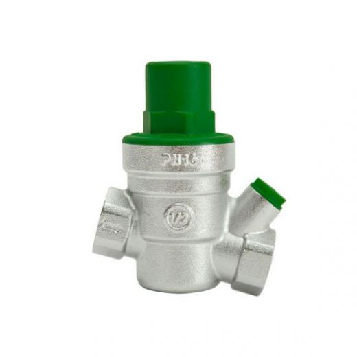 Редуктор давления мембранный 1/2" В 1,5-6 бар PN16 с отверстием под радиальный манометр 1/4", хром Arrowhead