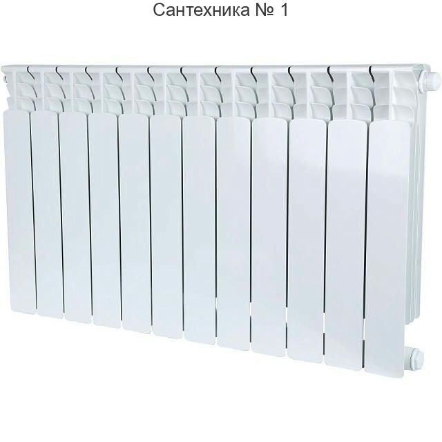 Радиатор биметаллический секционный Space Ventil 500 12 секций, нижнее правое подключение Ral 9016 STOUT