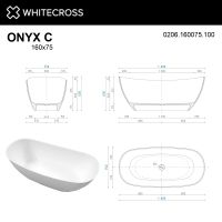 Овальная ванна WHITECROSS Onyx C 160x75 0206.160075 схема 10