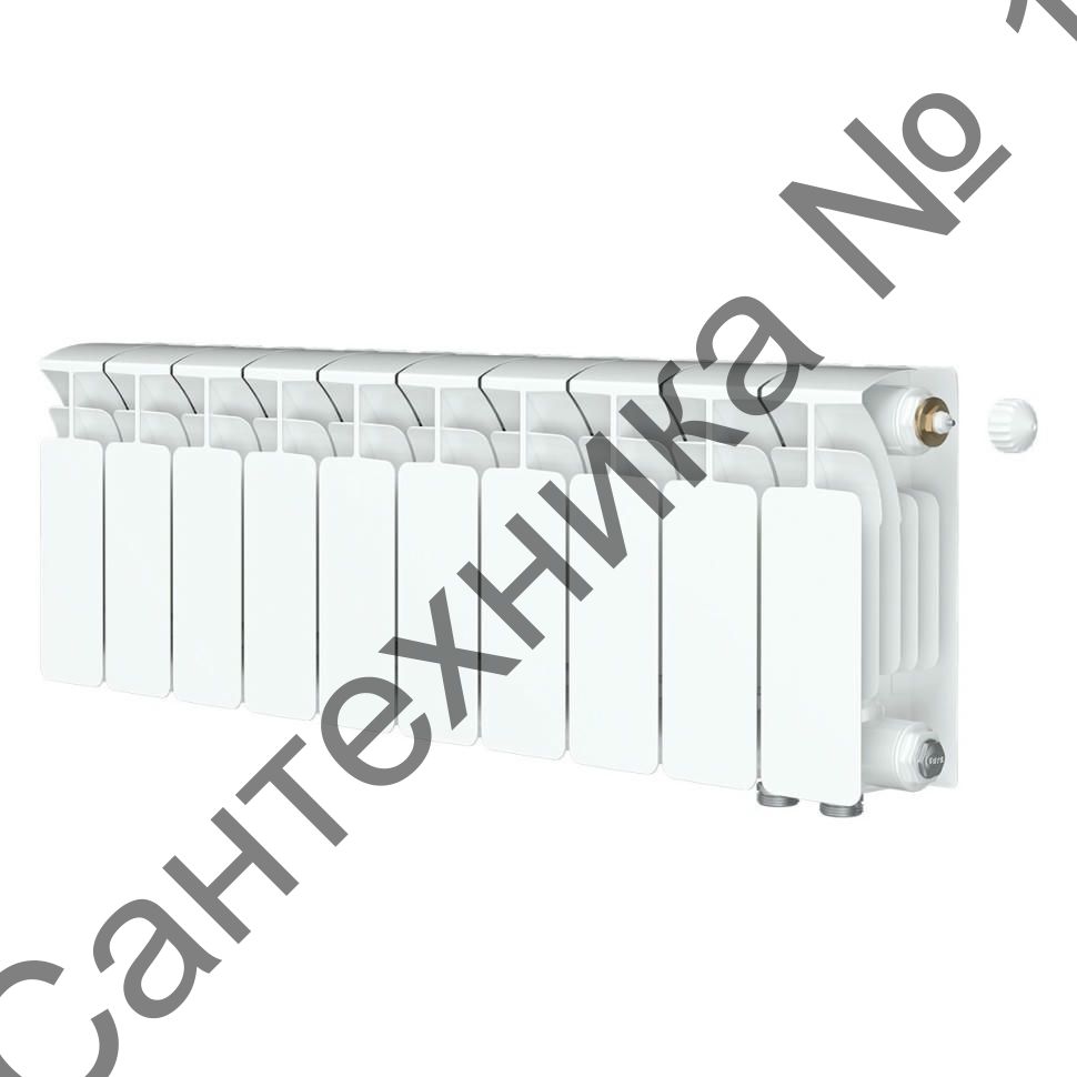 Радиатор биметаллический RIFAR BASE VENTIL 200 10 секций, нижнее правое подключение (белый RAL 9016)