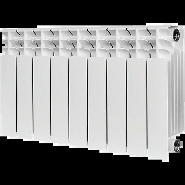 Радиатор биметаллический TITAN 350 9 секций, боковое подключение, белый RAL 9016 STOUT