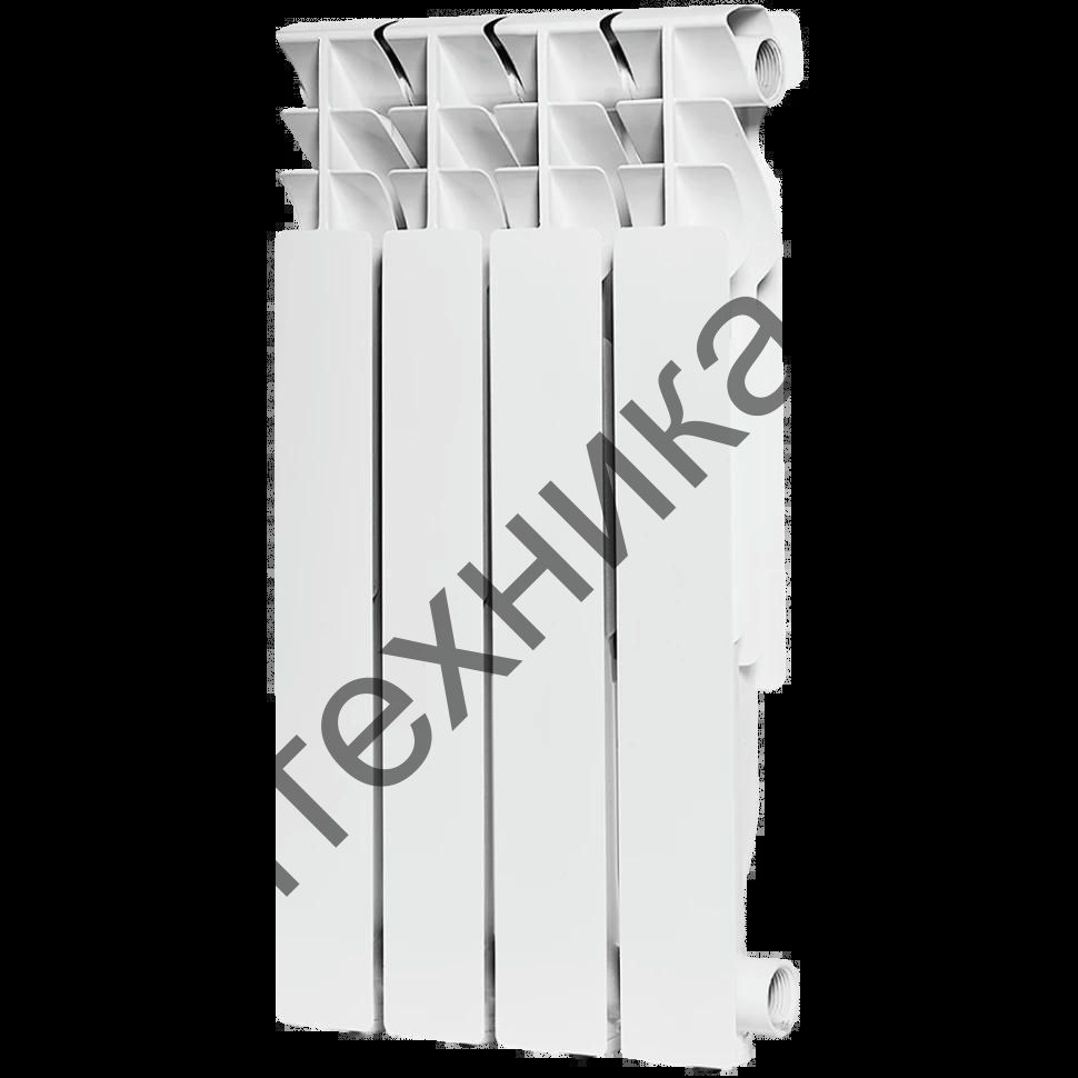 Радиатор алюминиевый секционный Plus 500 4 секций, боковое подключение Ral 9016 ROMMER