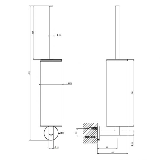 Настенный ёршик Gessi 63619 схема 4