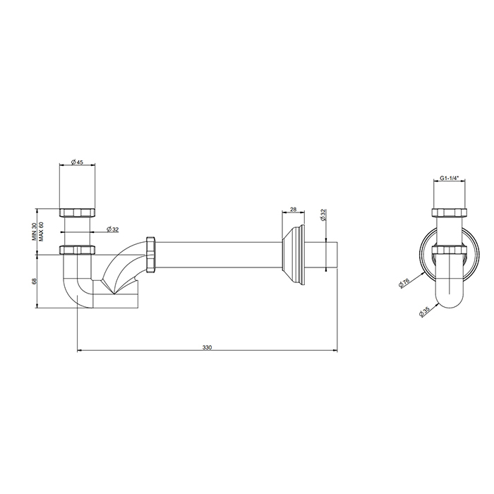 Изображение Сифон для раковины Gessi 01018