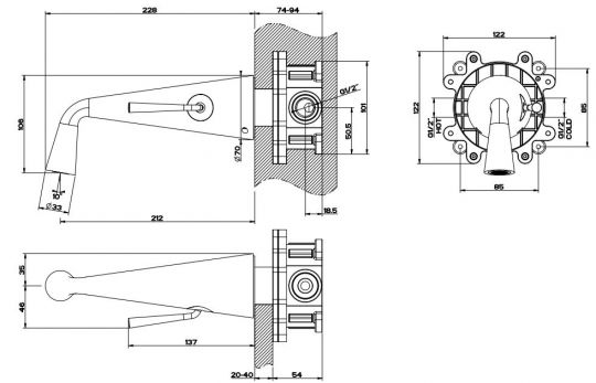Gessi Cono смеситель для раковины 45088 схема 10 Gessi Cono смеситель для раковины 45088 схема 10