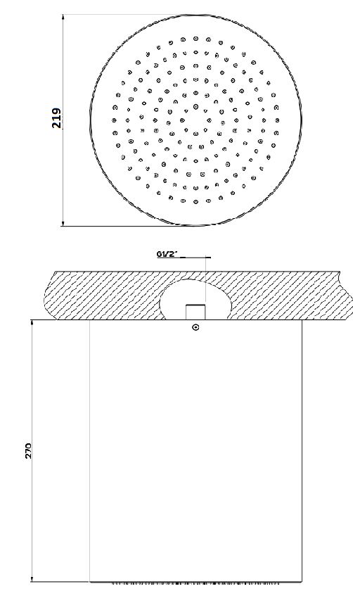 Тропический душ Gessi Segni 21,8 см 33031 ФОТО