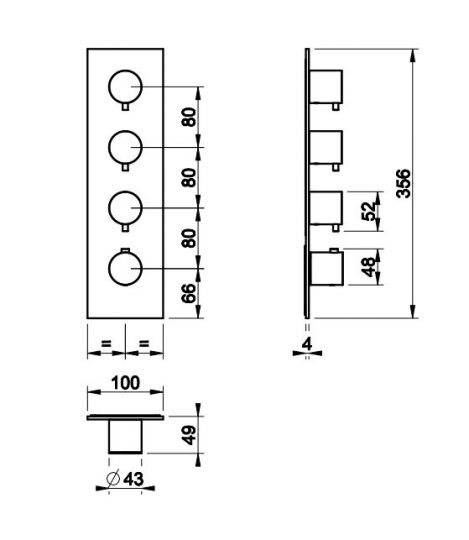 Смеситель для ванны/душа Gessi 316 54516 схема 2 Смеситель для ванны/душа Gessi 316 54516 схема 2