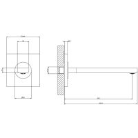 Настенный длинный излив Gessi Emporio Via manzoni комбинируемый с удалённым управлением 38707 схема 2
