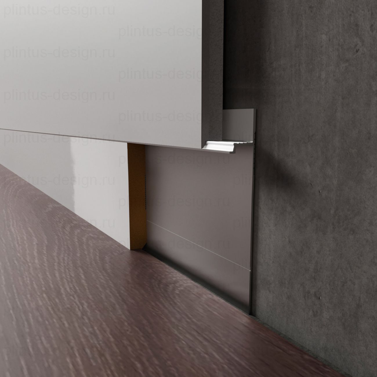 Скрытый плинтус Luxury Wood Decor без покрытия 60 мм