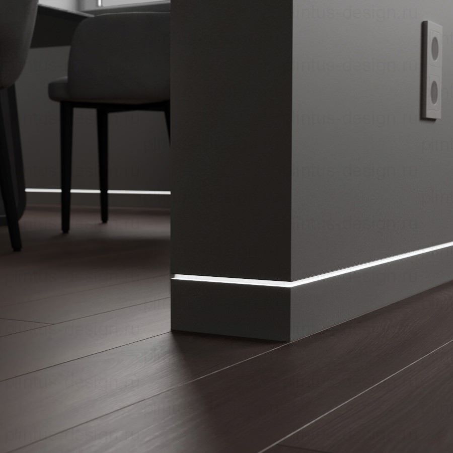 Скрытый плинтус Luxury Wood Decor без покрытия 60 мм