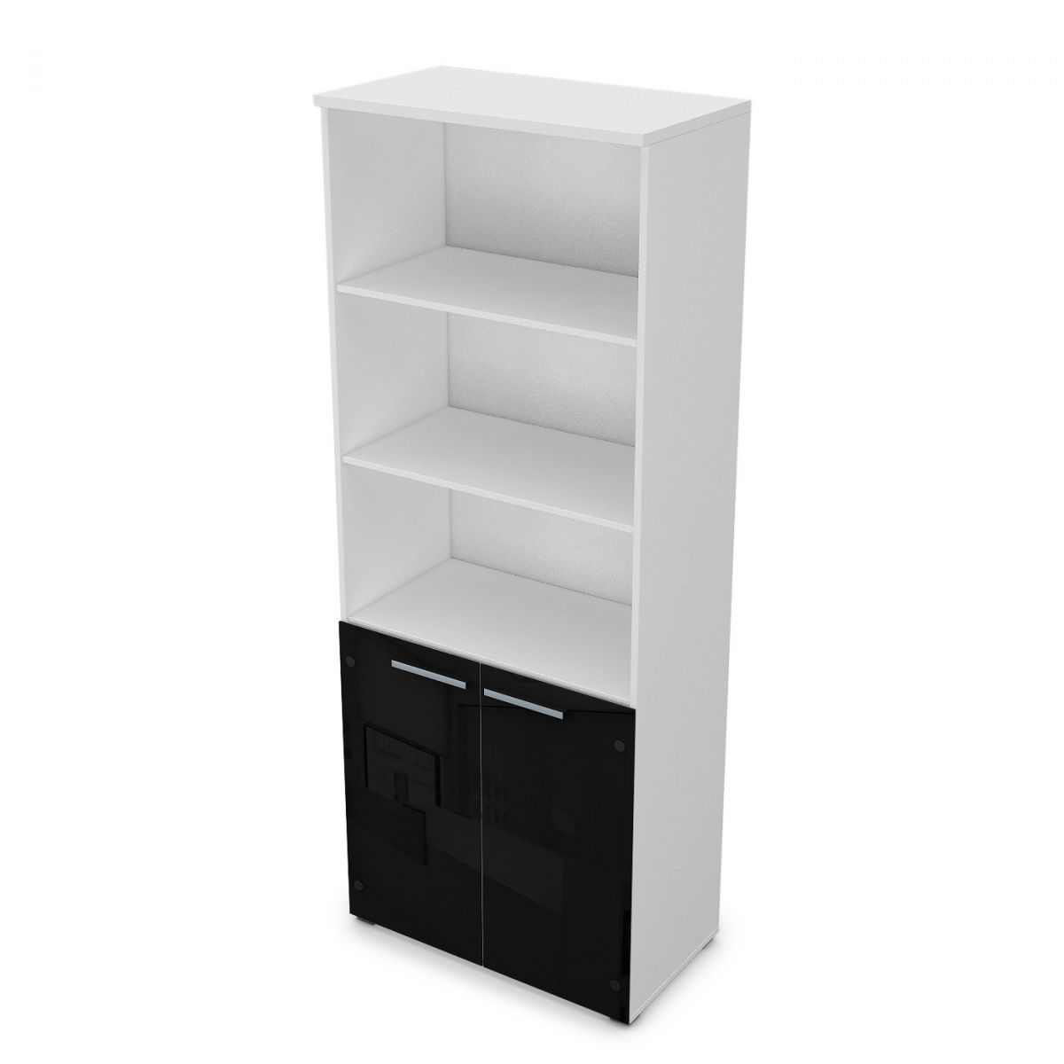 9Ш.005.28 Шкаф высокий со стеклом и открытыми полками (800*450*2045)