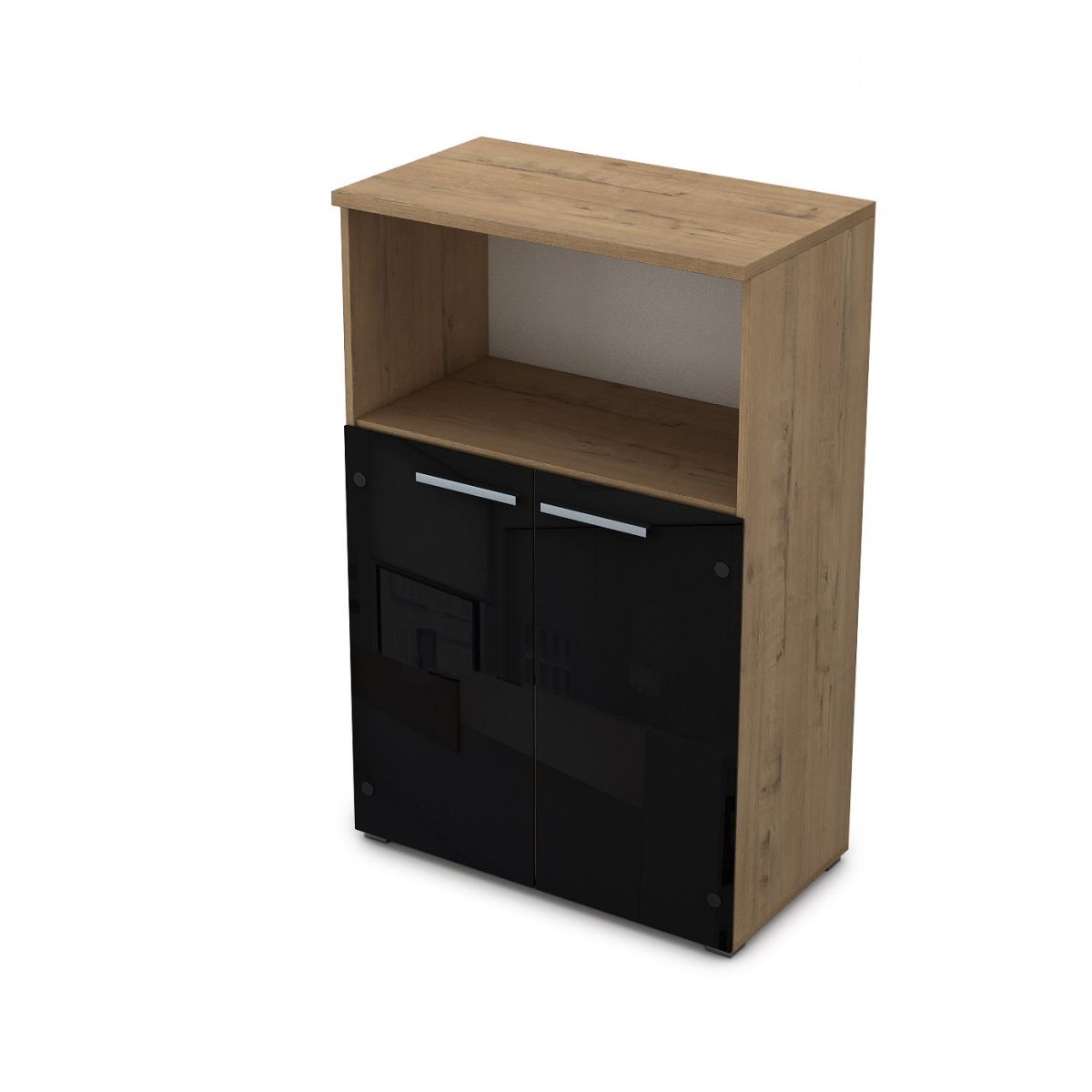 9ШД.017.8 Шкаф средний со стеклом и нишей (800*450*1245)