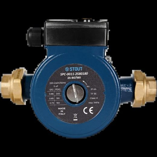 Насос циркуляционный 25-80/180 с гайками STOUT