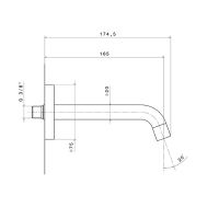 Излив для раковины из стены Newform XT 16854 165 мм схема 3