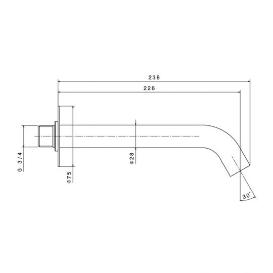 Излив для ванны Newform X-STEEL 316 29482X настенный 22.6 см G3/4 схема 4