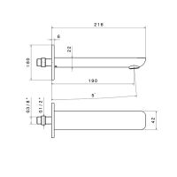 Излив для раковины из стены Newform Extro 69337.21.018 длина 190 мм хром схема 2