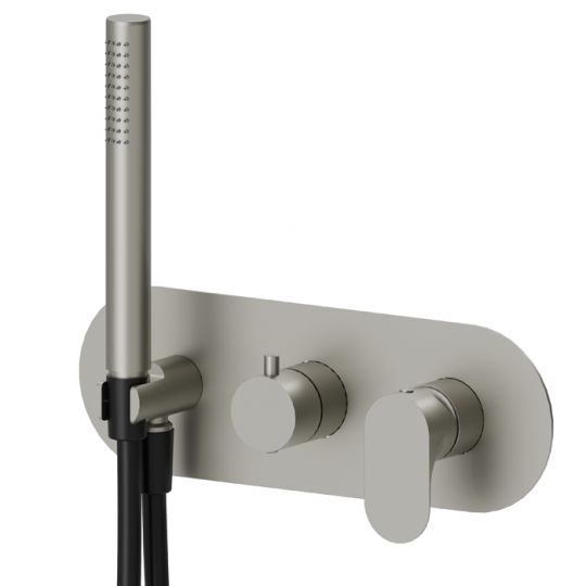 Встраиваемый смеситель для душа Newform Linfa II 69469E с ручным душем 2 потока внешняя часть схема 3