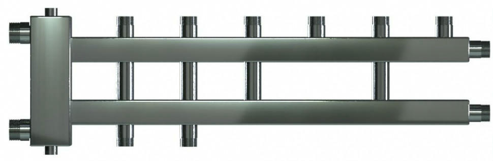 Коллектор с гидроразделителем из нержавеющей стали WKD.R.60.S.К на 3+1+1 контуров до 60 кВт, дублер компакт Warme