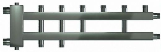 Коллектор с гидроразделителем из нержавеющей стали WKD.R.60.S.К на 3+1+1 контуров до 60 кВт, дублер компакт Warme