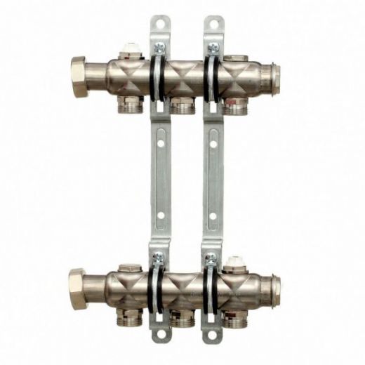 Коллекторная группа НГ 1" на 5 контуров 3/4" EK, нержавеющая сталь ELSEN