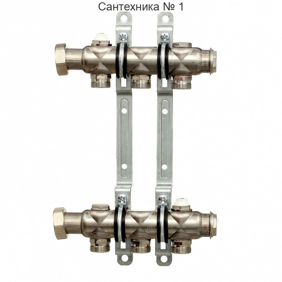 Коллекторная группа НГ 1" на 5 контуров 3/4" EK, нержавеющая сталь ELSEN