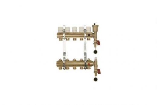 Коллекторная группа 1"x3/4 EK 3 выхода с клапаном выпуска воздуха и сливом Imperial