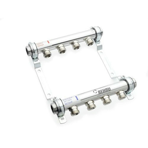 Коллектор распределительный HLV на 7 контуров, нержавеющая сталь REHAU