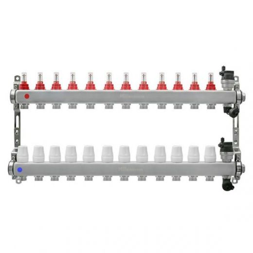 Коллекторная группа 1" 12 выходов без кранов с расходомерами Millennium