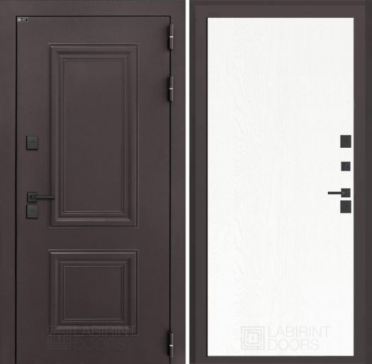 Входная дверь Лабиринт Полярис Лайт - 07 Белое дерево с терморазрывом