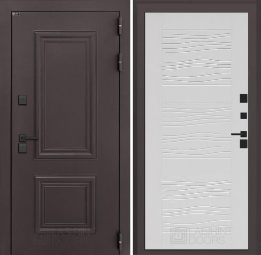 Входная дверь Лабиринт Полярис Лайт - 06 Белое дерево с терморазрывом