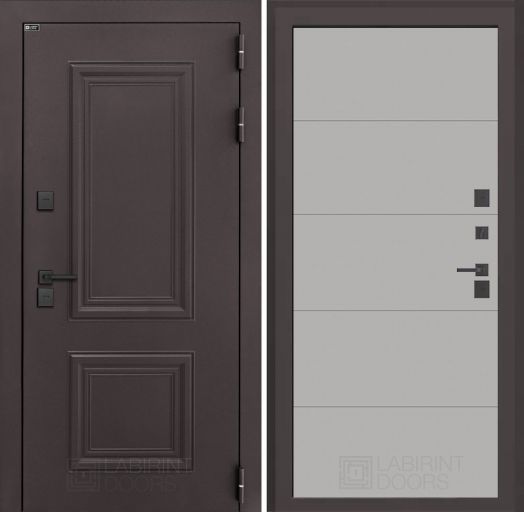 Входная дверь Лабиринт Полярис Лайт - 13 Грей софт с терморазрывом