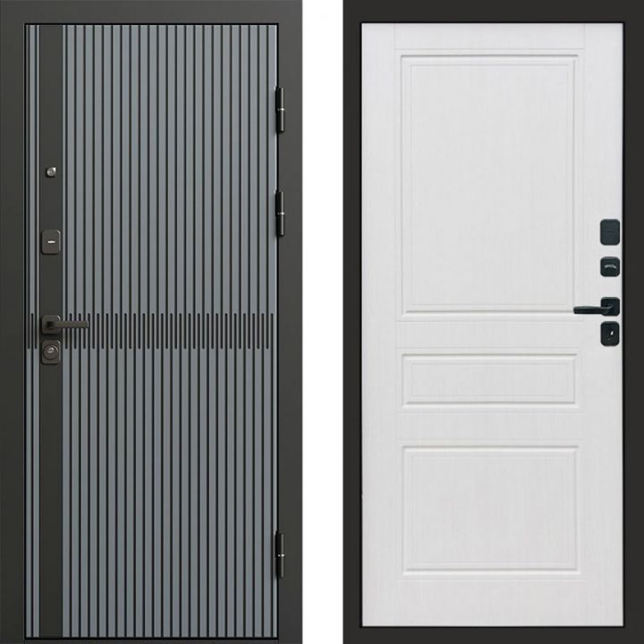 Входная дверь Termo-door Граунд Грей - Классика Белое дерево