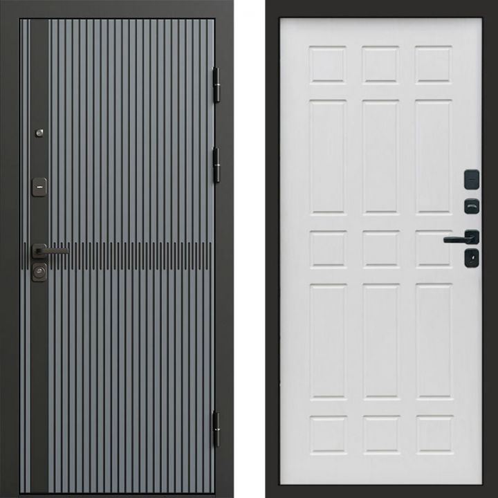 Входная дверь Termo-door Граунд Грей - Спарта Белое дерево