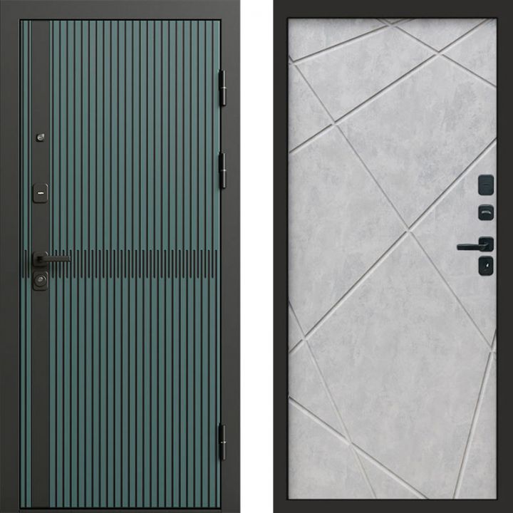 Входная дверь Termo-door Граунд velutto verde - Лучи Бетон светлый