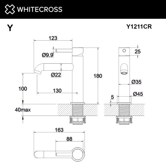 Смеситель для раковины WHITECROSS Y Y1211CR хром ФОТО