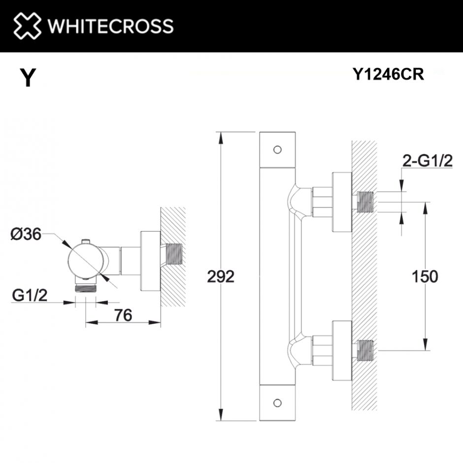 Смеситель термостатический для душа WHITECROSS Y Y1246CR хром ФОТО