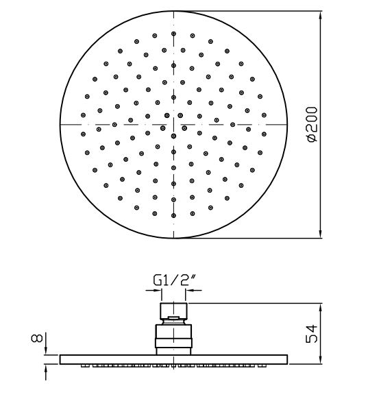 Лейка для верхнего душа Zucchetti 20 см Z94265 ФОТО