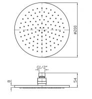 Лейка для верхнего душа Zucchetti 20 см Z94265 схема 2