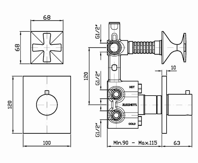 Смеситель Zucchetti Bellagio для душа ZB1659