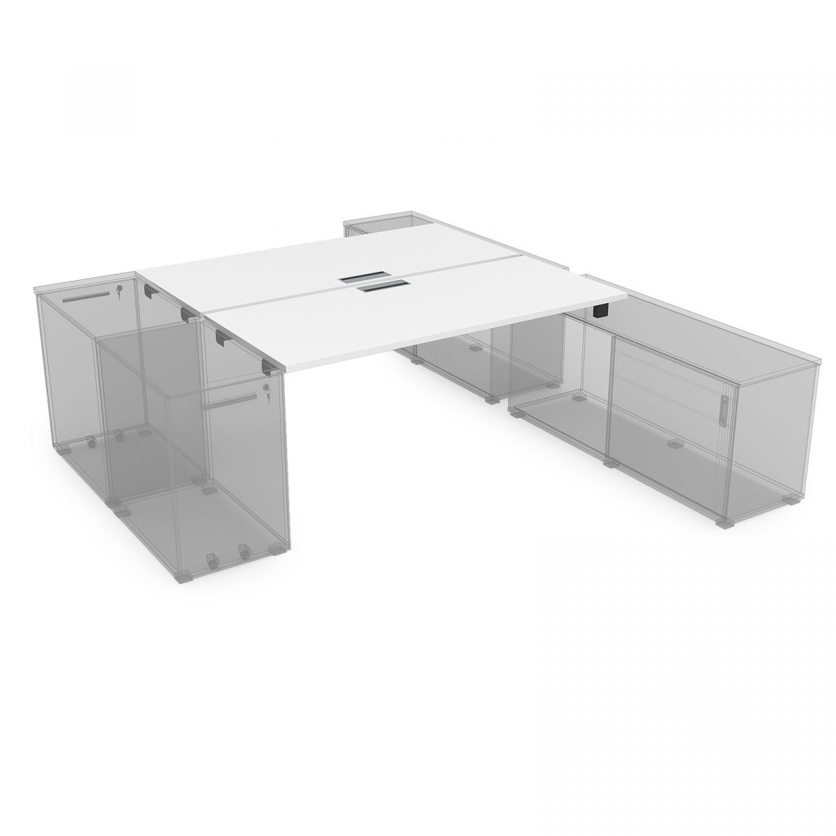 СБДТ Стол системы БЕНЧ на 2 рабочих места, крепление к тумбам